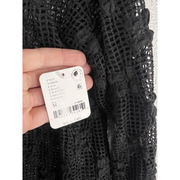 Free People Olivia Grady Lace top Medium Black Sheer Mesh Cyber Boho Swim NEW - Picture 5 of 13